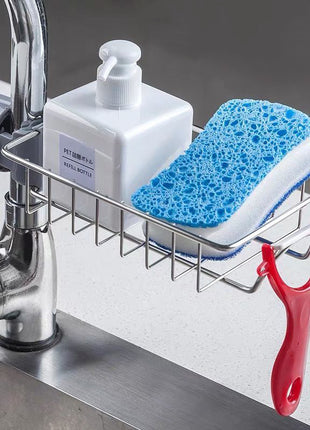 Adjustable Sink Drain Rack Sponge Storage Faucet Holder Soap Drainer Shelf Basket Organizer Kitchen Bathroom Accessories