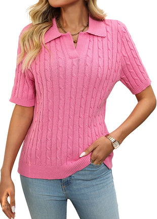 Sweater V-neck Knitted Pullover