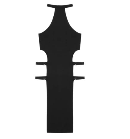 Ice Silk High Waist Slit Tights Pullover