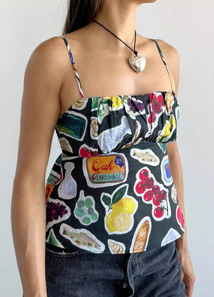 Contrast Backless Slim Fit Top