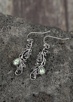 Fashion Vine Carved Pattern Embroidered Glass Alloy Earrings
