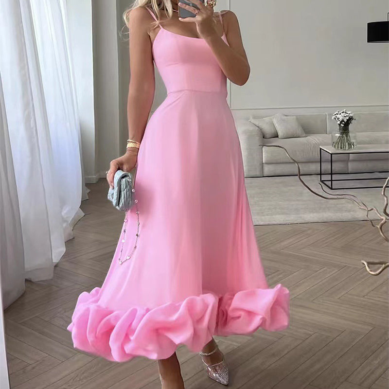 Suspenders Large Flower Swing Three-dimensional Dress