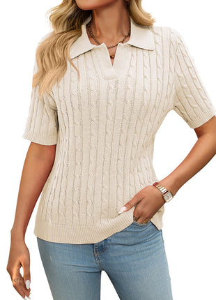 Sweater V-neck Knitted Pullover