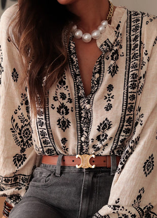 French Temperament Socialite Cotton and Linen Long Sleeve Shirt