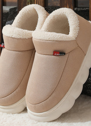 Unisex Winter Plush Cotton Warm Suede Thick-soled Garden Shoes Outdoor