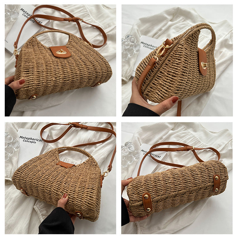 Fashion Straw Clash Handbag