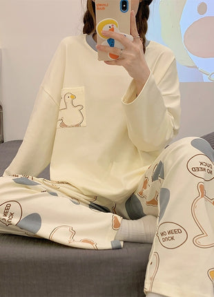 Cartoon Cute Long-sleeved Pyjamas Set