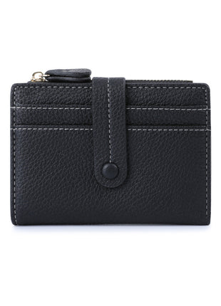 PU Leather Plaid Short Wallet