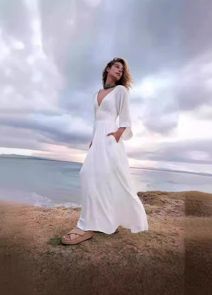 Style Dress V-neck Pleated