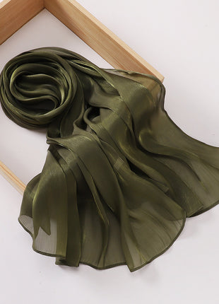 Breathable Cool Island Satin Smooth Silk Toe Scarf