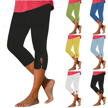 Casual Hollow-out Petals Skinny Stretch Leggings