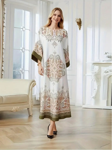 Elegant Floral Long Sleeve Dress