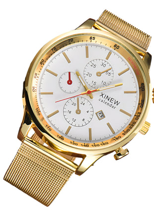 Fashion Stainless Steel Date Quartz Watch