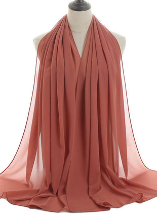 70x180 cm Monochrome Pearl Chiffon Hijab Scarf