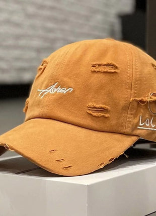 Korean Ins Retro Tattered Soft Jeans Peaked Cap