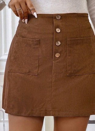 A- Line Skirt With Pockets Corduroy