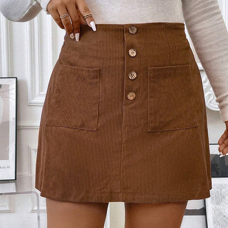 A- Line Skirt With Pockets Corduroy