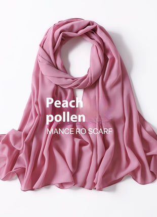 Pure Color Pearl Chiffon Scarf Headcloth Veil Chiffon Scarf
