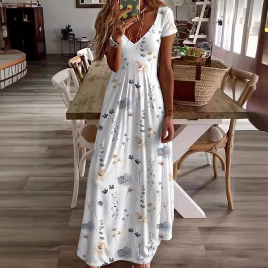 V-neck Casual Dress