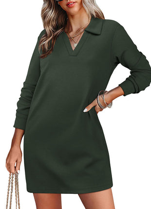Lapel Long Sleeve Dress