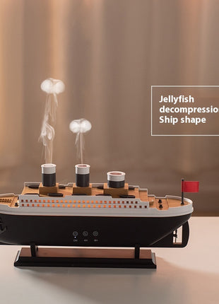 Ship Aroma Diffuser Ultrasonic Spit Smoke Ring Jellyfish or Spray Humidifier