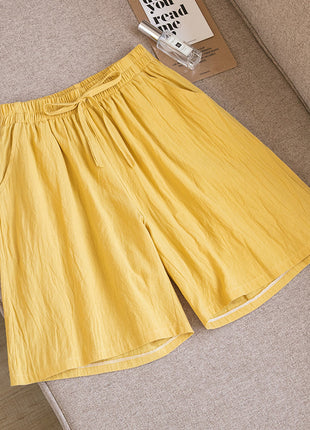 Cotton and Linen Loose Shorts