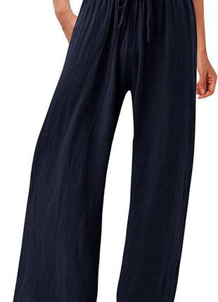 Cotton And Linen Wide-leg Casual Trousers