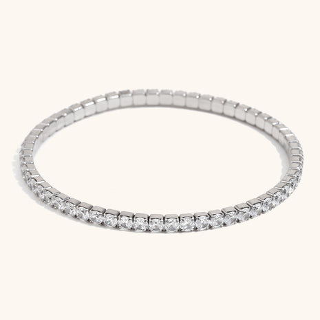 18K Gold-Plated Stainless-Steel Zircon Elastic Bracelet