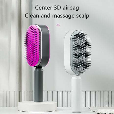 One-click Self-Cleaning Hairbrush