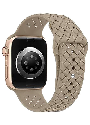 Woven Pattern Silicone Strap Applicable with Apple Smart Watch