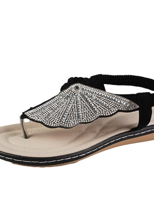 Rhinestone Shell Flip-Flops Sandals