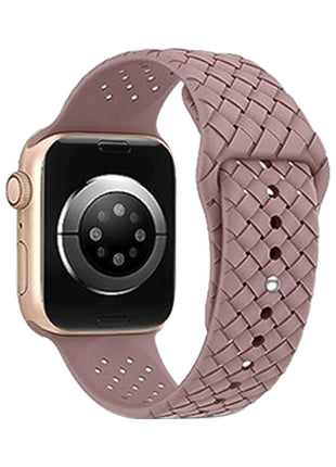 Woven Pattern Silicone Strap Applicable with Apple Smart Watch