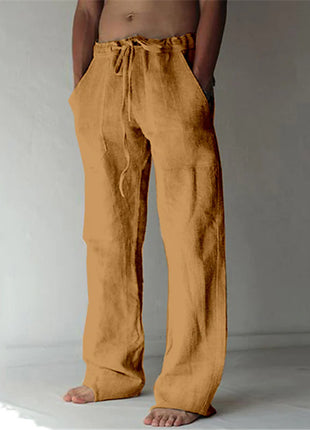 Cotton And Linen Drawstring Loose Casual Pants