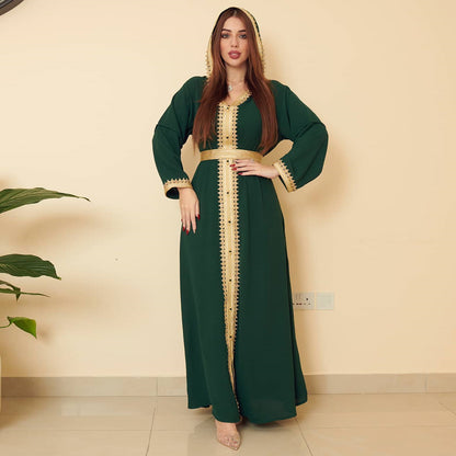 Linen Green Hooded Swing Dress