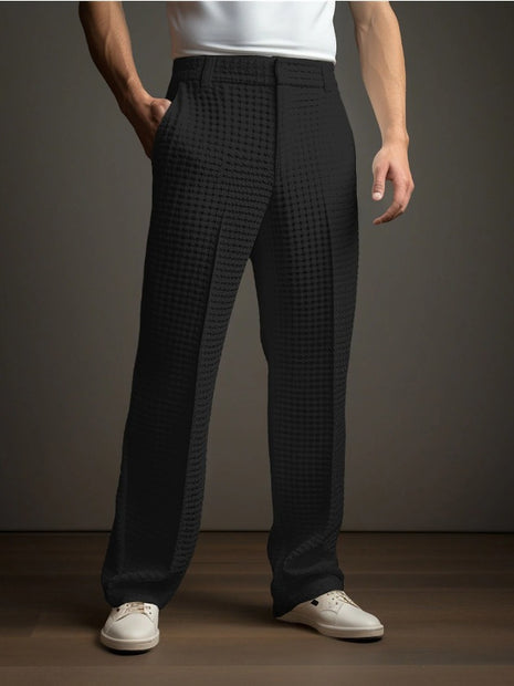 Casual Versatile Business Straight Waffle Pants