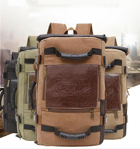 Canvas Backpack Huge Travel School Shoulder Computer Functional Versatile Bags Multifunctional Laptop Bag
