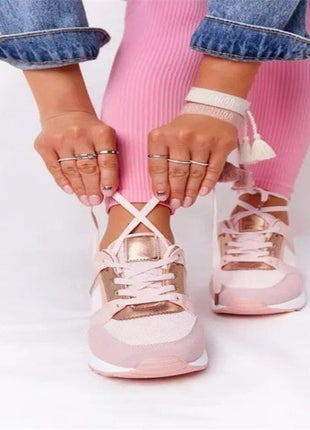 Plus Size Casual Platform Lace-up Wedge Shoes