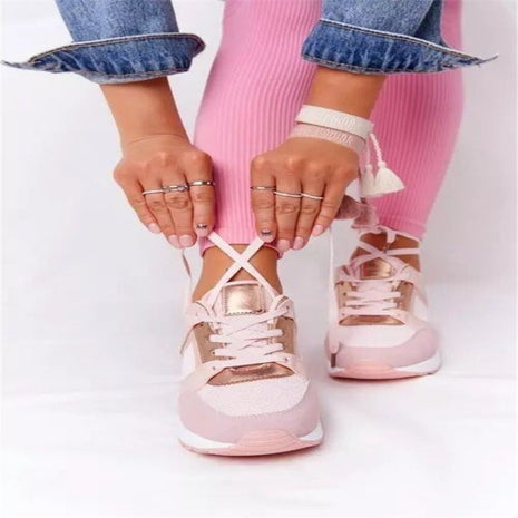 Plus Size Casual Platform Lace-up Wedge Shoes