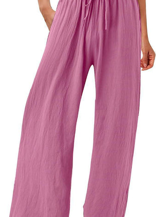 Cotton And Linen Wide-leg Casual Trousers