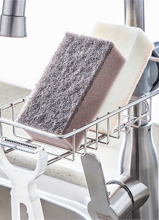 Adjustable Sink Drain Rack Sponge Storage Faucet Holder Soap Drainer Shelf Basket Organizer Kitchen Bathroom Accessories