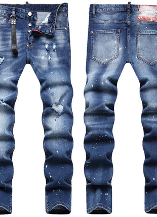 Ripped Ornaments Jeans