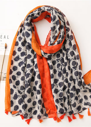 Japanese Style Artistic Cotton and Linen Scarf Bohemian Cashew