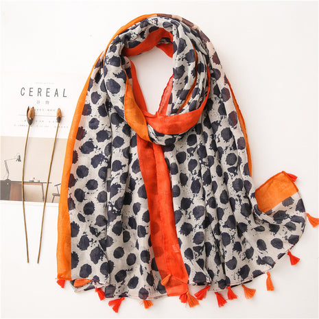 Japanese Style Artistic Cotton and Linen Scarf Bohemian Cashew
