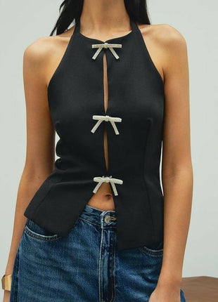 Bowknot Decoration Hanging Collar Top