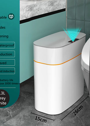 13L / 16L Smart Trash Can IPX5 Waterproof, Waved, Kick & Knee Induction with Lid
