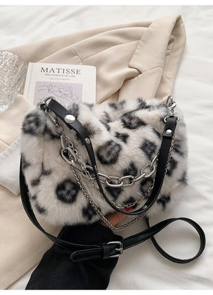 Winter Plush Chain Shoulder Handbags
