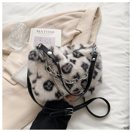Winter Plush Chain Shoulder Handbags
