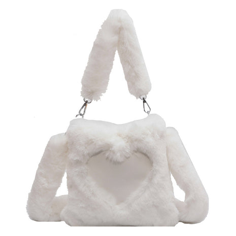Love Winter Plush Shoulder Handbags