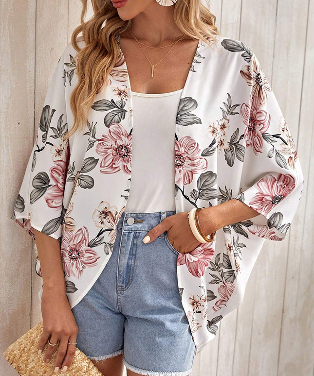 Fashion Without Buckle Batwing Sleeve Coat