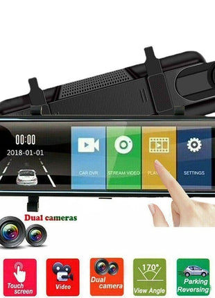 HD 1080p Dual Lens Front & Rearview Mirror Recorder Dashcam